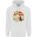 Dogs Beagle With a Retro Sunset Background Childrens Kids Hoodie White