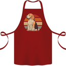 Dogs Beagle With a Retro Sunset Background Cotton Apron 100% Organic Maroon