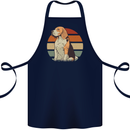 Dogs Beagle With a Retro Sunset Background Cotton Apron 100% Organic Navy Blue