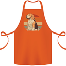 Dogs Beagle With a Retro Sunset Background Cotton Apron 100% Organic Orange