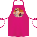 Dogs Beagle With a Retro Sunset Background Cotton Apron 100% Organic Pink