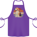 Dogs Beagle With a Retro Sunset Background Cotton Apron 100% Organic Purple