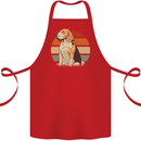 Dogs Beagle With a Retro Sunset Background Cotton Apron 100% Organic Red