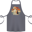 Dogs Beagle With a Retro Sunset Background Cotton Apron 100% Organic Steel
