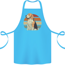 Dogs Beagle With a Retro Sunset Background Cotton Apron 100% Organic Turquoise