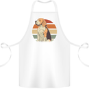 Dogs Beagle With a Retro Sunset Background Cotton Apron 100% Organic White
