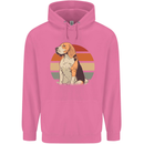Dogs Beagle With a Retro Sunset Background Mens 80% Cotton Hoodie Azelea