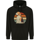 Dogs Beagle With a Retro Sunset Background Mens 80% Cotton Hoodie Black