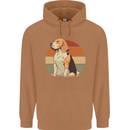Dogs Beagle With a Retro Sunset Background Mens 80% Cotton Hoodie Caramel Latte