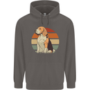 Dogs Beagle With a Retro Sunset Background Mens 80% Cotton Hoodie Charcoal