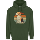 Dogs Beagle With a Retro Sunset Background Mens 80% Cotton Hoodie Forest Green