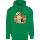 Dogs Beagle With a Retro Sunset Background Mens 80% Cotton Hoodie Irish Green