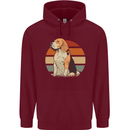 Dogs Beagle With a Retro Sunset Background Mens 80% Cotton Hoodie Maroon