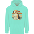 Dogs Beagle With a Retro Sunset Background Mens 80% Cotton Hoodie Peppermint
