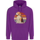 Dogs Beagle With a Retro Sunset Background Mens 80% Cotton Hoodie Purple