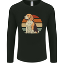Dogs Beagle With a Retro Sunset Background Mens Long Sleeve T-Shirt Black