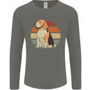 Dogs Beagle With a Retro Sunset Background Mens Long Sleeve T-Shirt Charcoal