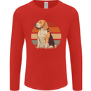Dogs Beagle With a Retro Sunset Background Mens Long Sleeve T-Shirt Red