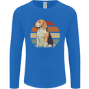 Dogs Beagle With a Retro Sunset Background Mens Long Sleeve T-Shirt Royal Blue