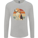 Dogs Beagle With a Retro Sunset Background Mens Long Sleeve T-Shirt Sports Grey