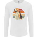 Dogs Beagle With a Retro Sunset Background Mens Long Sleeve T-Shirt White