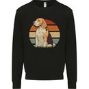 Dogs Beagle With a Retro Sunset Background Mens Sweatshirt Jumper Black