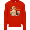Dogs Beagle With a Retro Sunset Background Mens Sweatshirt Jumper Bright Red