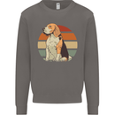 Dogs Beagle With a Retro Sunset Background Mens Sweatshirt Jumper Charcoal