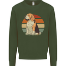 Dogs Beagle With a Retro Sunset Background Mens Sweatshirt Jumper Forest Green