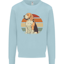 Dogs Beagle With a Retro Sunset Background Mens Sweatshirt Jumper Light Blue