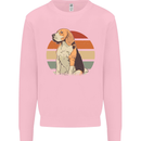 Dogs Beagle With a Retro Sunset Background Mens Sweatshirt Jumper Light Pink