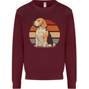 Dogs Beagle With a Retro Sunset Background Mens Sweatshirt Jumper Maroon
