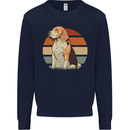 Dogs Beagle With a Retro Sunset Background Mens Sweatshirt Jumper Navy Blue