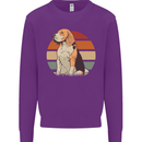 Dogs Beagle With a Retro Sunset Background Mens Sweatshirt Jumper Purple