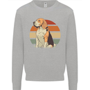 Dogs Beagle With a Retro Sunset Background Mens Sweatshirt Jumper Sports Grey