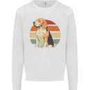 Dogs Beagle With a Retro Sunset Background Mens Sweatshirt Jumper White