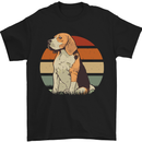 Dogs Beagle With a Retro Sunset Background Mens T-Shirt Cotton Gildan Black