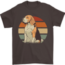 Dogs Beagle With a Retro Sunset Background Mens T-Shirt Cotton Gildan Dark Chocolate