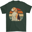 Dogs Beagle With a Retro Sunset Background Mens T-Shirt Cotton Gildan Forest Green