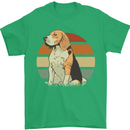 Dogs Beagle With a Retro Sunset Background Mens T-Shirt Cotton Gildan Irish Green