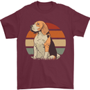 Dogs Beagle With a Retro Sunset Background Mens T-Shirt Cotton Gildan Maroon