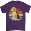 Dogs Beagle With a Retro Sunset Background Mens T-Shirt Cotton Gildan Purple