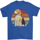Dogs Beagle With a Retro Sunset Background Mens T-Shirt Cotton Gildan Royal Blue