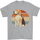 Dogs Beagle With a Retro Sunset Background Mens T-Shirt Cotton Gildan Sports Grey