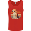 Dogs Beagle With a Retro Sunset Background Mens Vest Tank Top Red