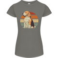 Dogs Beagle With a Retro Sunset Background Womens Petite Cut T-Shirt Charcoal