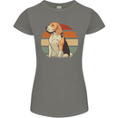 Dogs Beagle With a Retro Sunset Background Womens Petite Cut T-Shirt Charcoal