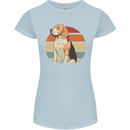 Dogs Beagle With a Retro Sunset Background Womens Petite Cut T-Shirt Light Blue