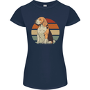 Dogs Beagle With a Retro Sunset Background Womens Petite Cut T-Shirt Navy Blue