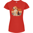 Dogs Beagle With a Retro Sunset Background Womens Petite Cut T-Shirt Red